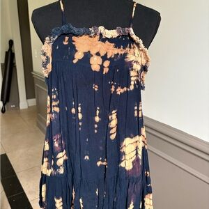 RAGA Blue and Orange Ruffled Camisole Top